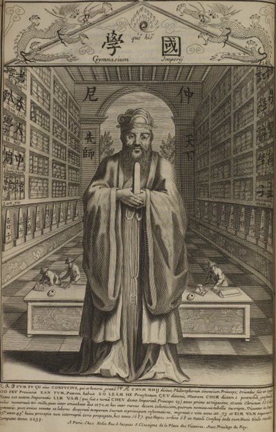 Porträt des chinesischen Denkers und Sozialphilosophen Konfuzius, 551 v. Chr. - 479 v. Chr. von French Master