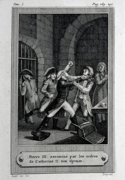Die Ermordung des Kaisers von Russland Peter III. Fyodorovich am 17. Juli 1762 von French Master