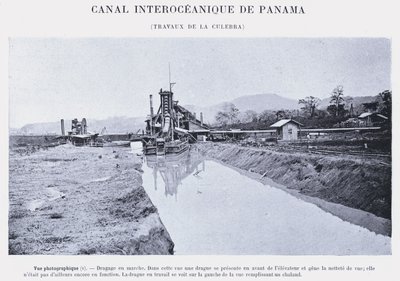 Interozeanischer Kanal von Panama, Arbeiten an der Culebra (s/w Foto) von French Photographer