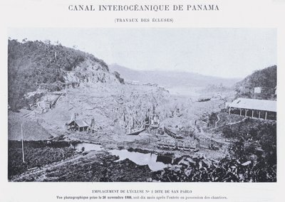 Panamakanal, Arbeiten an den Schleusen von French Photographer