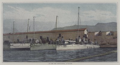 Zerstörer im Hafen von Toulon, Frankreich von French Photographer