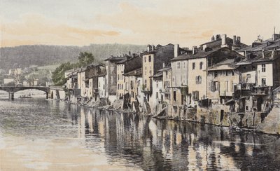 Épinal, Alte Häuser am Quai Rualménil, am Ufer der Mosel von French Photographer