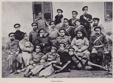 Die Russische Armee: Gruppe von Offizieren (s/w Foto) von French Photographer