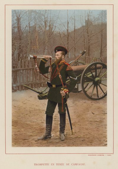 Die russische Armee: Trompeter in Felduniform von French Photographer