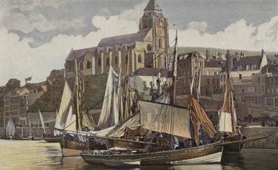 Le Treport, Die Kirche und der Hafen von French Photographer
