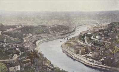 Lyon, Die Saône und die Pont Serin, gesehen von den Höhen von Fourvière von French Photographer