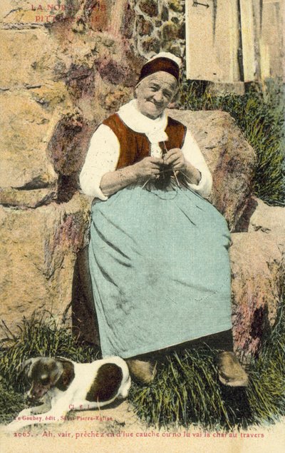 Alte Frau beim Stricken von French Photographer