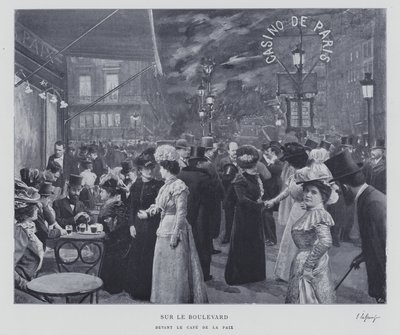 Auf dem Boulevard vor dem Café de la Paix, Paris von French Photographer