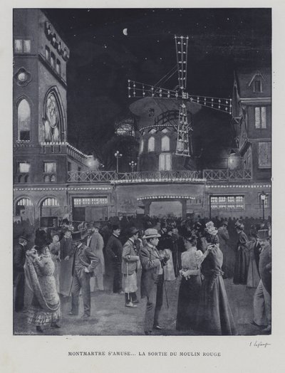 Vor dem Moulin Rouge, Montmartre, Paris von French Photographer