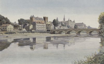 Pau, Gesamtansicht, von der linken Uferseite des Gave aufgenommen von French Photographer