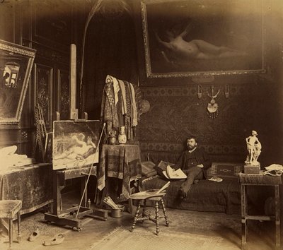 Der Maler Toulot in seinem Atelier von French Photographer