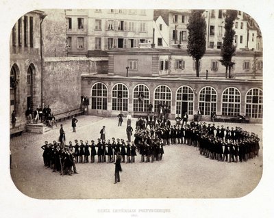 Ansicht des Innenhofs der École Impériale Polytechnique von French Photographer