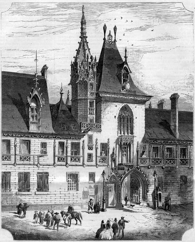 Gotische Architektur des 15. Jahrhunderts: Fassade des Innenhofs des Hauses von Jacques Cœur (1395-1456), französischer Händler. Bourges, Cher (18) von French School