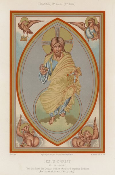 Eine Darstellung von Jesus Christus aus dem 9. Jahrhundert von French School