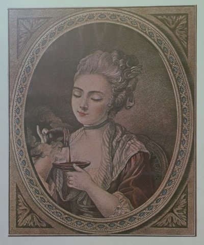 Eine Dame trinkt Schokolade von French School