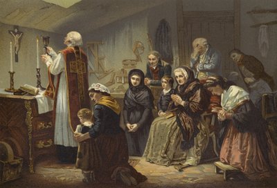 Eine Messe unter dem Terror, Frankreich, 1790er Jahre von French School