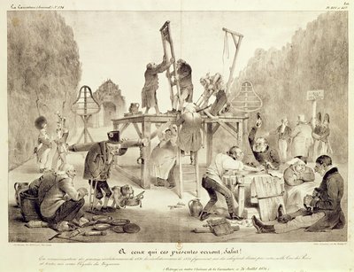 A ceux qui ses presentes verront, salut!, Platte 406 und 407, Nr.194, La Caricature, gedruckt von Delaunois von French School