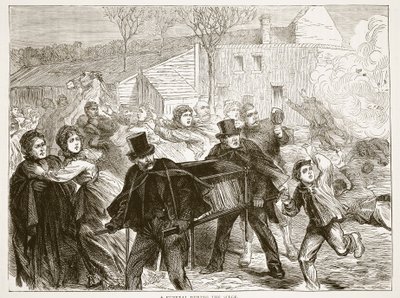 Eine Beerdigung während der Belagerung, März 1871, Illustration aus Cassells Geschichte des Krieges zwischen Frankreich und Deutschland, 1870-1871 von French School