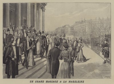 Eine große Hochzeit in der Kirche La Madeleine, Paris von French School
