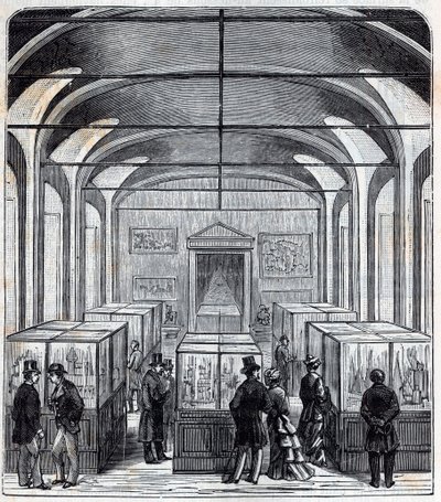 Ein Raum des Conservatoire de Arts et Metiers im 19. Jahrhundert (Stich in „Wissenschaften für alle - Physik und Chemie“ von Alexis Clerc) von French School