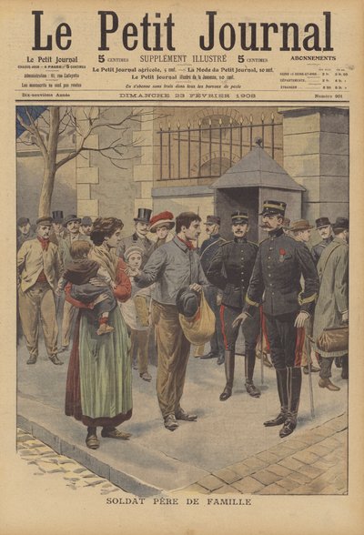 Ein Soldat und Familienoberhaupt von French School