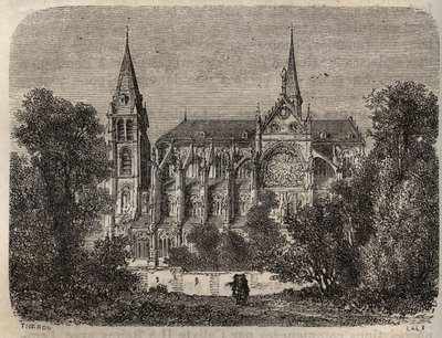 Abtei Saint-Victor von Paris, gegründet im 12. Jahrhundert - Gravur in 