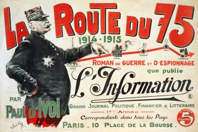 Werbeplakat für den Roman „La Route du 75:1914 - 1915: Roman de guerre et d