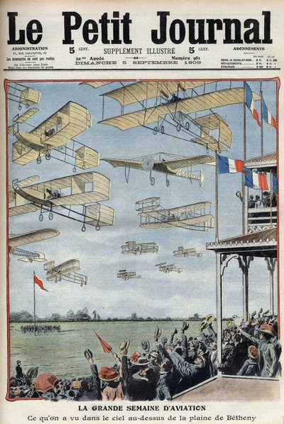 Flugschau in Betheny, Frankreich, Illustration aus der französischen Zeitung Le Petit Journal - Meeting d