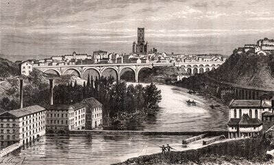 Albi - Languedoc-Roussillon-Midi-Pyrenee - Gravur in „La France illustree: geographie, histoire, administration statistique“ von V.A. Malt-Brown. 1884 von French School