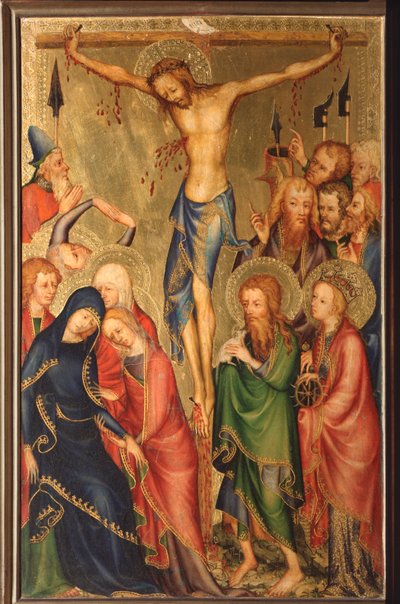Altarolo del Bargello: Kreuzigung (Diptychon von Bargello, Kreuzigung) von French School