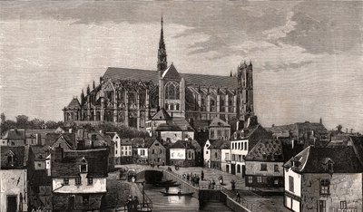 Amiens - Nord-Pas-de-Calais-Picardie - Gravur in „La France illustree: geographie, histoire, administration statistique“ von V.A. Malt-Brown. 1884 von French School