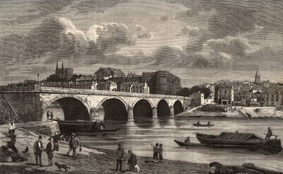 Angers - Département Maine-et-Loire, in der Region Pays de la Loire - Gravur in „France illustrée: Geographie, Geschichte, statistische Verwaltung“ von V.A. Malt-Brown. 1884 von French School