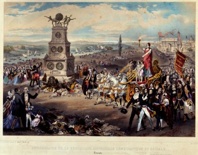 Jahrestag der Demokratischen und Sozialen Republik: Triumph der Republik. Gravur von 1848. Paris, Musée Carnavalet von French School