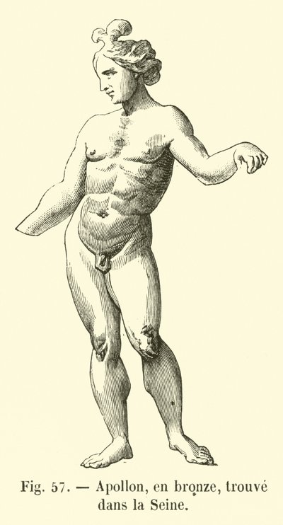Apollon, in Bronze, in der Seine gefunden (Gravur) von French School