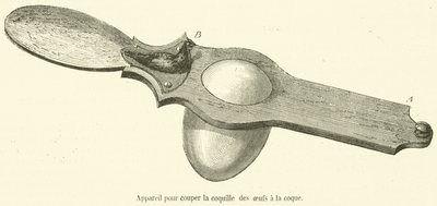 Gerät zum Schneiden der Schale von weichgekochten Eiern (Stich) von French School