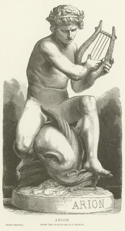 Arion reitet auf einem Delfin von French School