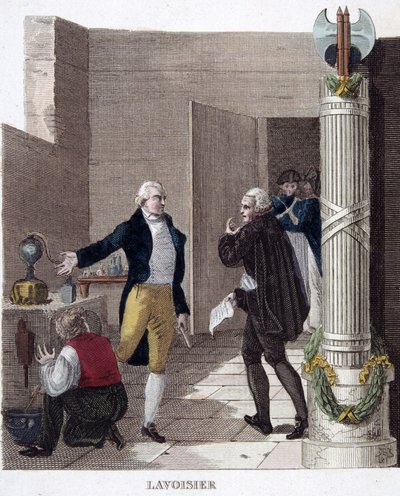 Verhaftung von Lavoisier in seinem Labor von French School