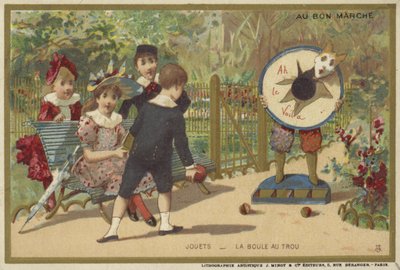 Au Bon Marché-Karten mit Kinderspielen von French School