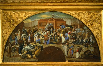 Fischauktion in Les Halles in Paris von French School