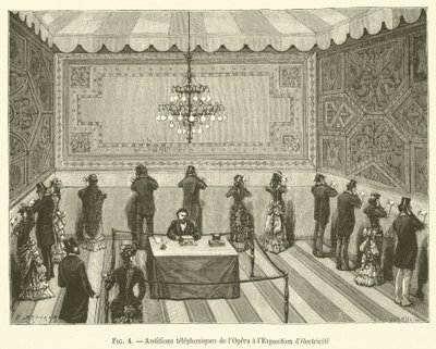 Telefonische Vorführungen der Oper auf der Elektrizitätsausstellung von French School