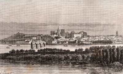 Avignon im Vaucluse - Gravur in „La France illustree: geographie, histoire, administration statistique“ von V.A. Malt-Brown. 1884 von French School
