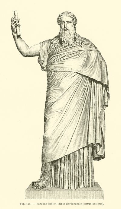 Indischer Bacchus, genannt der Sardanapal (Stich) von French School