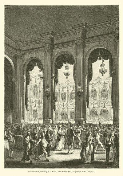 Kostümball, gegeben von der Stadt, unter Ludwig XVI, 23. Januar 1782 von French School