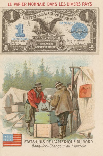 Bankier und Geldwechsler, Klondike, Alaska, USA von French School