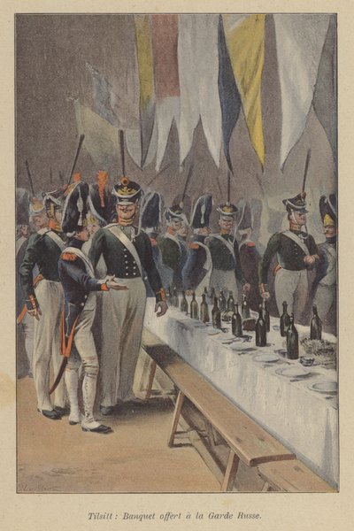 Bankett der Franzosen für die russische Kaiserliche Garde in Tilsit von French School