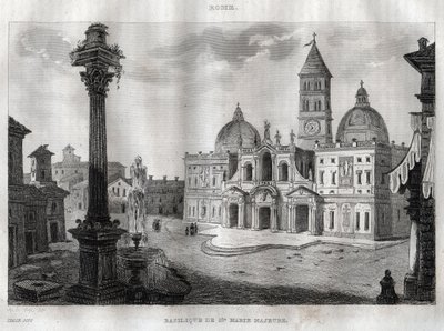 Basilika Santa Maria Maggiore - Rom - Gravur aus „Italien Picturesque - Historische und beschreibende Malerei von Italien“ von M. de Norvins, Ch. Nodier 1834-1836 von French School