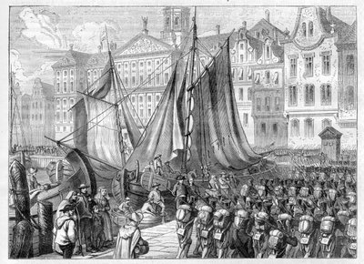 Die Batavische Revolution - Der französische General Jean Charles Pichegru (1761-1804) zieht mit seiner Armee in Amsterdam ein von French School