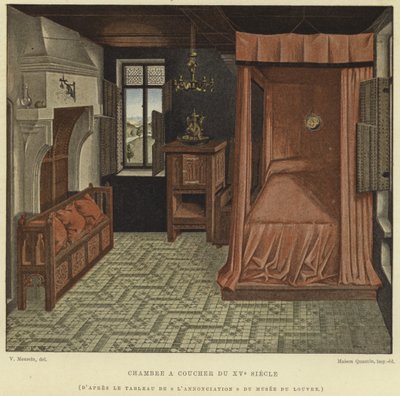 Schlafzimmer, 15. Jahrhundert von French School
