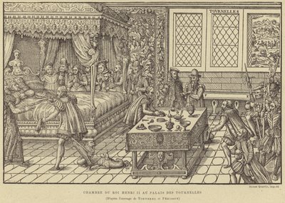 Schlafzimmer von König Heinrich II. von Frankreich, Palais des Tournelles, Paris, 16. Jahrhundert von French School