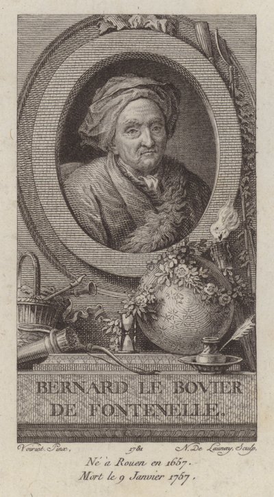 Bernard Le Bovier de Fontenelle, französischer Autor (Gravur) von French School